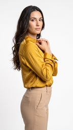 Chemise en Satin Moutarde